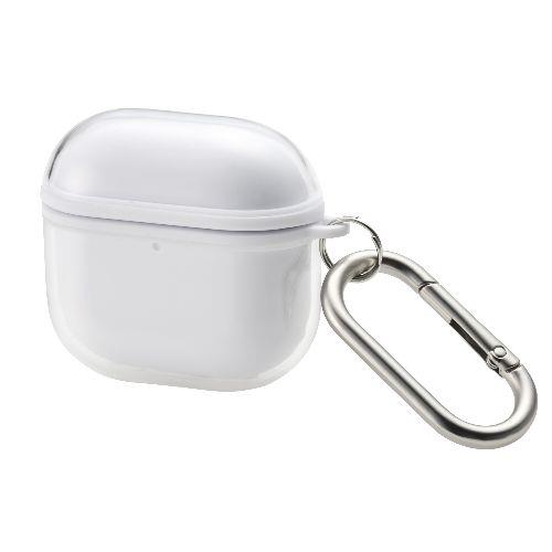 エレコム(ELECOM) AVA-AP06AIR2WH(ホワイト) AirPods 4 ケース ソフト カバー (ワイヤレス/MagSafe充電対応) 衝撃吸収 落下防止 ｶﾗﾋﾞﾅ付 MUBRAIN