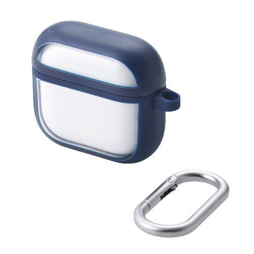 エレコム(ELECOM) AVA-AP06TSLFCNV(ネイビー) AirPods 4 ケース 耐衝撃 カバー (ﾜｲﾔﾚｽ/MagSafe充電対応) 衝撃吸収 落下防止 TOUGH SLIM LITE