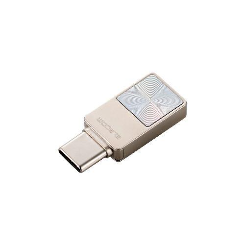 エレコム(ELECOM) MF-SPU3032GSV シルバー USBメモリ 32GB USB3.2 Gen1 Type-C ストラップホール付 小型 セキュリティ機能対応