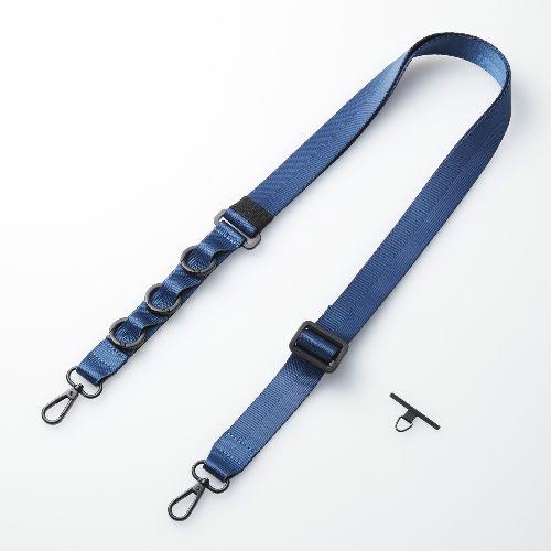 エレコム(ELECOM) P-STSDH1FLPCNV(ペールネイビー) スマホ ショルダー ストラップ 97～150cm 長さ調整可 ループ付 カラビナ ｽﾄﾗｯﾌﾟﾎｰﾙｼｰﾄ付