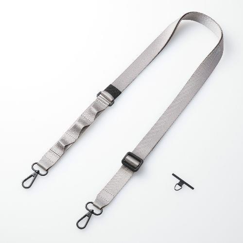 エレコム(ELECOM) P-STSDH1FLPGY(アッシュグレー) スマホ ショルダー ストラップ 97～150cm 長さ調整可 ループ付 ストラップホールシート付
