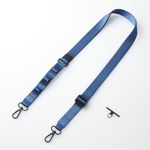 エレコム(ELECOM) P-STSDH1FLPNV(ペールネイビー) スマホ ショルダー ストラップ 97～150cm 長さ調整可 ループ付 ストラップホールシート付