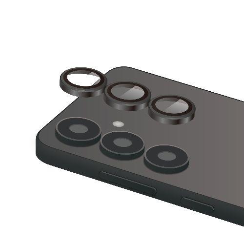 エレコム(ELECOM) PM-G251FLLG(ブラック) Galaxy S25 SC-51F レンズカバー カメラ保護 ガラスフィルム アルミフレーム 高透明 表面硬度10H