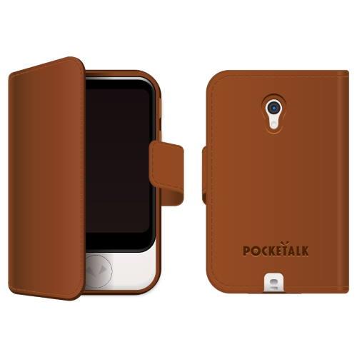 ソースネクスト(SOURCENEXT) POCKETALK S(ポケトークS) 専用手帳型ケース ブラウン PTS-NBR