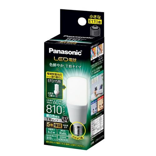 パナソニック(Panasonic) LDT6NGE17ST6 LED電球 T形タイプ 昼白色 E17口金 60W形相当 810lm