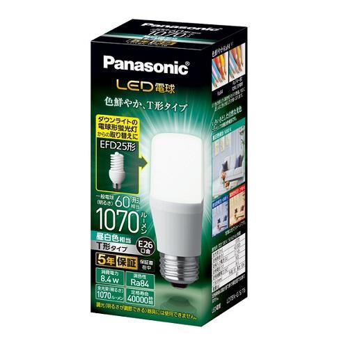 パナソニック(Panasonic) LDT8NGST6 LED電球 T形タイプ 昼白色 E26口金 60W形相当 1070lm