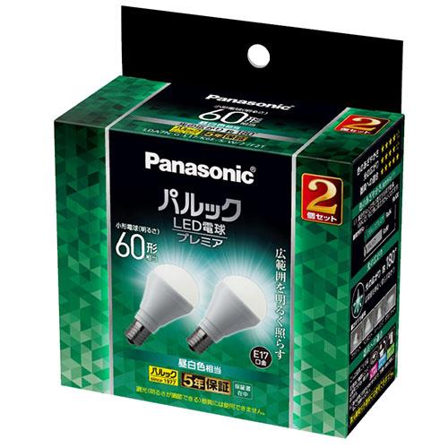 パナソニック(Panasonic) LDA7NGE17K6ESW2F2T LED電球 プレミア 2個入 昼白色相当 E17口金 60W形相当 760lm
