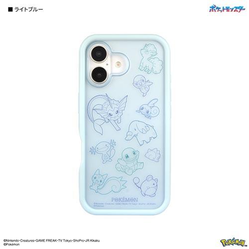 グルマンディーズ(gourmandis) POKE-938LBL(ライトブルー) ポケットモンスター iPhone16 対応 プランプフレームケース
