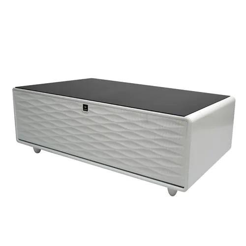 【標準設置料金込】LOOZER(ルーザー) LOOZER SMART TABLE STB135 WHITE Bluetoothスピーカー 2ドア冷蔵庫付テーブル 135L