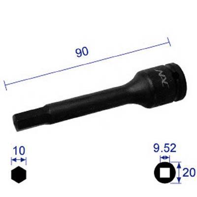 長堀工業 310C90 ヘキサゴンレンチソケットロング差込角9.52x対辺10mmx90L