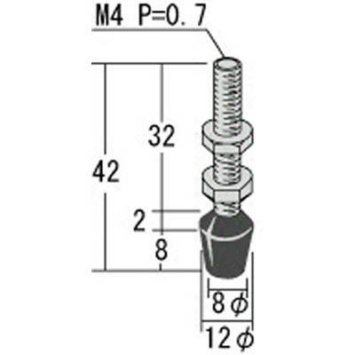大阪角田興業 RBT-4L ゴム付ボルト M4X32