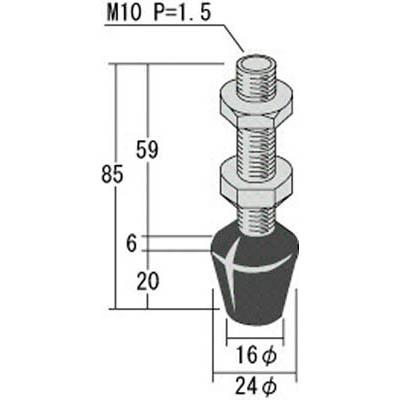 大阪角田興業 RBT-10 ゴム付ボルト M10X59