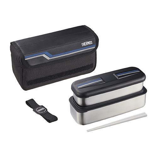 サーモス(THERMOS) DSD-1104W-L-BK ラインブラック フレッシュランチボックス 上容器380/下容器720 ml