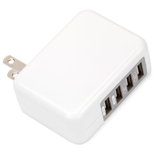 PGA PG-UAC48A01WH(ホワイト) USB電源アダプタ4ポート 4.8A