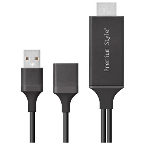 PGA PG-IPTV01BK ブラック iPhone/iPad用 HDMIミラーリングケーブル 1.05m