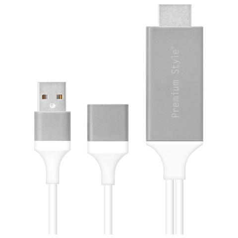 PGA PG-IPTV02WH ホワイト iPhone/iPad用 HDMIミラーリングケーブル 1.05m