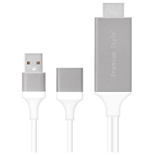 PGA PG-IPTV04WH ホワイト iPhone/iPad用 HDMIミラーリングケーブル 2m