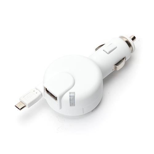 PGA PG-IQDC24A8WH(ホワイト) IQOS用 micro USB ｺﾈｸﾀｹｰﾌﾞﾙ 0.6m USB1ﾎﾟｰﾄ 車載用DC充電器