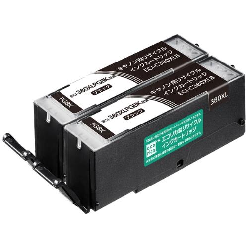 エコリカ ECI-C380XLB ブラック キヤノン用 BCI-380XLPGBK 互換リサイクルインクカー