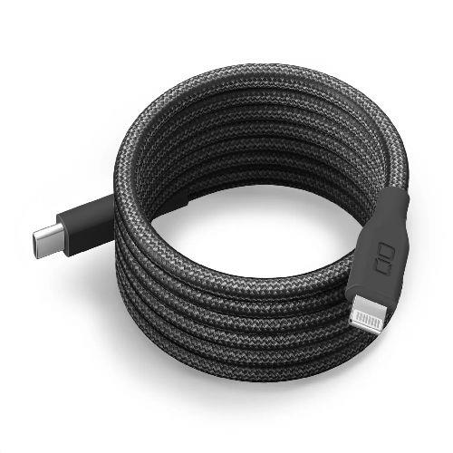 CIO(シーアイオー) CIO-NLSC30000-CL1-LBK(ライトブラック) スパイラルケーブル CtoL 1m