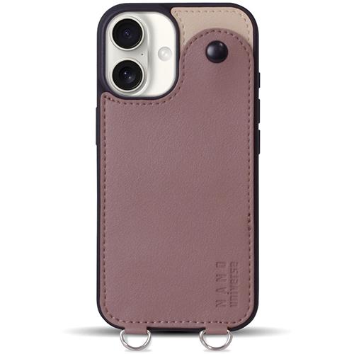 エム・ディー・シー(エムディーシー) md755484 iPhone16用 nano universe ストラップ付き背面ケース バイカラー ココア