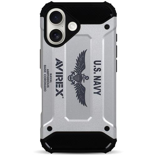 エム・ディー・シー(エムディーシー) md755583 iPhone16用 AVIREX 耐衝撃ケース アーミータフ シルバー