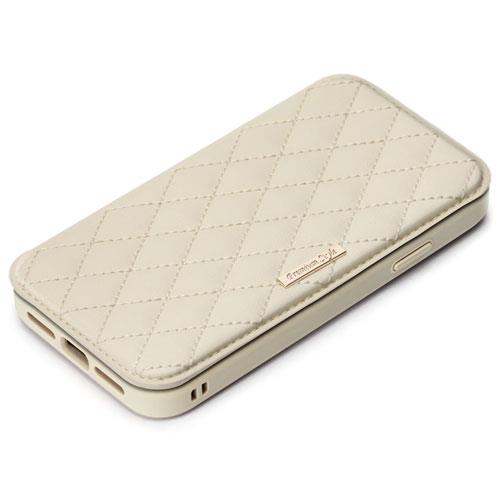 PGA PG-21JGF04IV ｷﾙﾃｨﾝｸﾞ調ｱｲﾎﾞﾘｰ iPhone 13 mini用 手帳型ｶﾊﾞｰ ｶﾞﾗｽﾌﾘｯﾌﾟｹｰｽ
