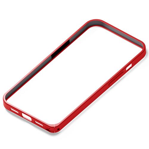 PGA PG-21KBP02RD(レッド) iPhone 13用 アルミバンパー Premium Style