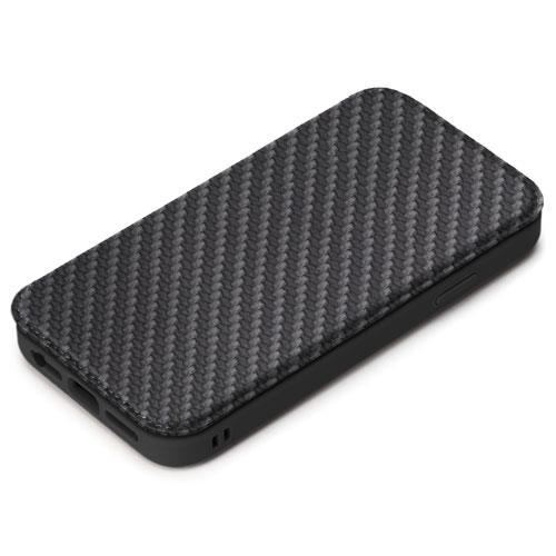 PGA PG-22MGF04BK ｶｰﾎﾞﾝ調ﾌﾞﾗｯｸ iPhone SE 第3世代/SE 第2世代/8/7/6s/6用 ｶﾞﾗｽﾌﾘｯﾌﾟｹｰｽ