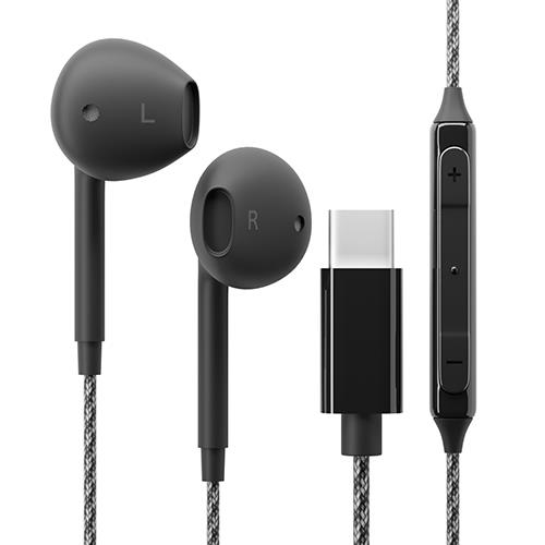 PGA PG-SETC2BK1 ﾌﾞﾗｯｸ USB Type-C用 ステレオイヤホン インナーイヤー型 タフケーブル