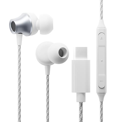 PGA PG-SETC2WH4 ホワイト USB Type-C用 ステレオイヤホン カナル型 タフケーブル