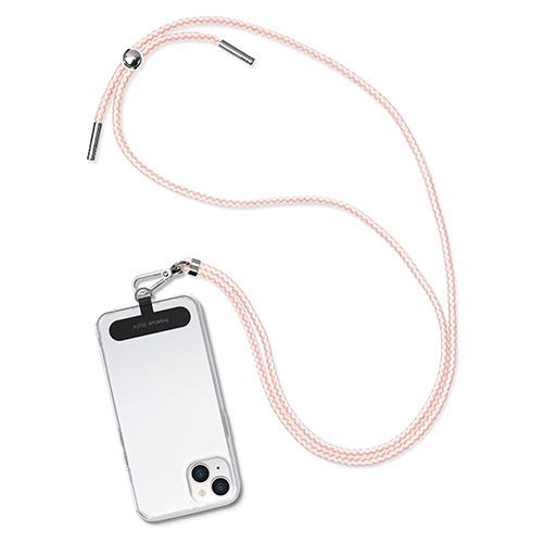 PGA PG-SDSTR01PK(ピンク×ホワイト) ストラップホルダー付 丸紐ショルダーストラップ