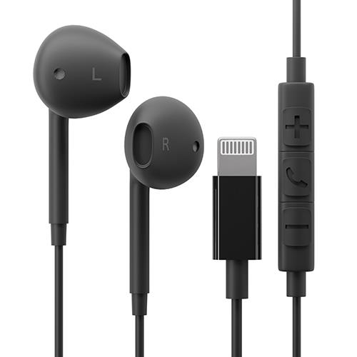 PGA PG-SEIE3BK1 ブラック Lightningコネクタ ステレオイヤホン