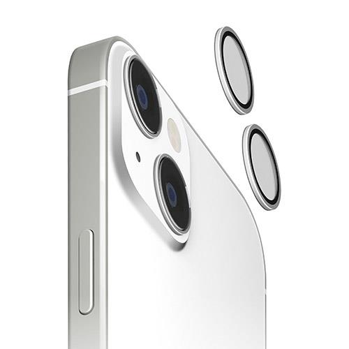 PGA iPhone15/15 Plus用 カメラレンズプロテクター シルバー