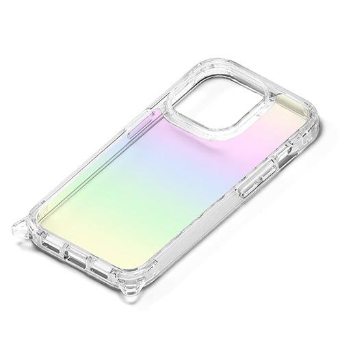 PGA iPhone15 Pro用 クリアタフケース オーロラ