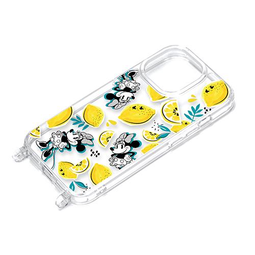 PGA iPhone15 Pro用 ショルダーストラップホール付クリアハイブリッドケース ミニーマウス