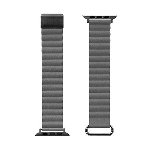 PGA PG-AW41MG04GY(グレー) Apple Watch 41/40/38mm用 PUレザーマグネットバンド