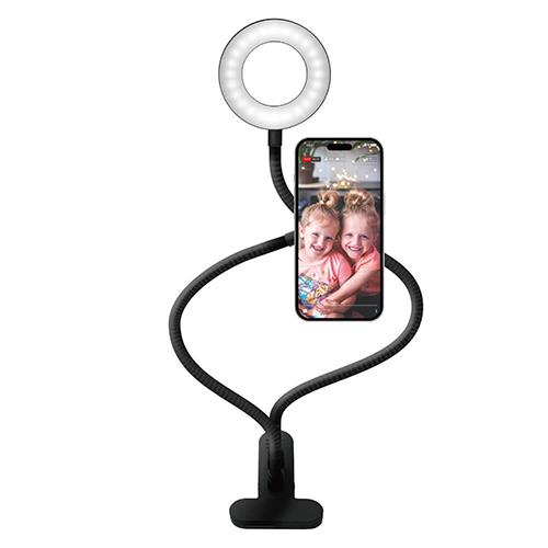 PGA PG-MFXASD02BK MagSafe対応 マグネット LEDﾗｲﾄ付 フレキシブルアームクリップ