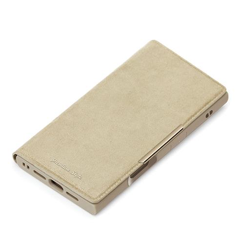 PGA PG-24ACF08BE スエード調/ベージュ iPhone16用 クリアフリップケース