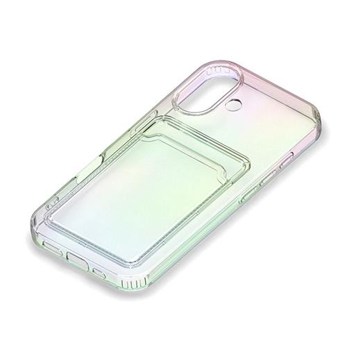 PGA PG-24ACTP02AR オーロラ iPhone16用 クリアポケットケース
