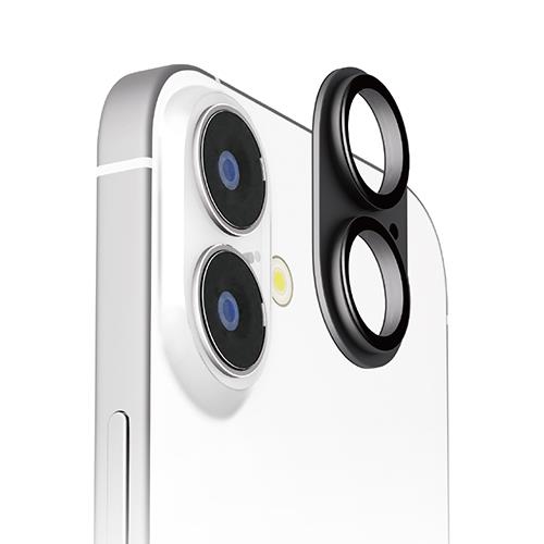 PGA PG-24ACLG17BK アルミ/ブラック iPhone16/16Plus用 カメラフルプロテクター