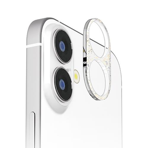 PGA PG-24ALGD03LM(ラメ) iPhone16/16Plus用 カメラレンズフレーム