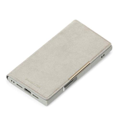 PGA PG-24BCF07GY(スエード調/グレー) iPhone16Pro用 クリアフリップケース