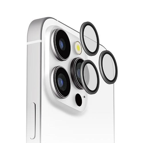 PGA PG-24BCLG19BK(ブラック) iPhone16Pro/16ProMax用 カメラレンズプロテクター