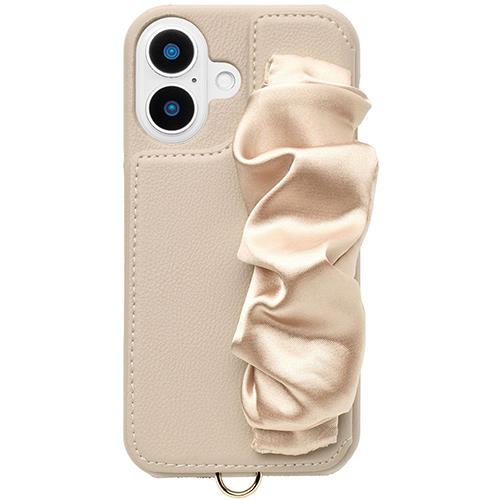 UNiCASE(ユニケース) UNICSIP24M2CSBE Classy Scrunchie Case for iPhone16用(beige)
