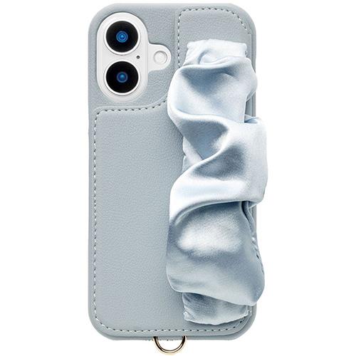 UNiCASE(ユニケース) UNICSIP24M2CSPB Classy Scrunchie Case for iPhone16用(pale blue)