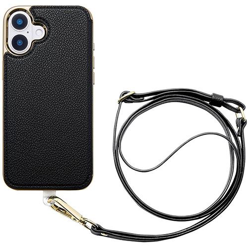 UNiCASE(ユニケース) UNICSIP24L2CBBK Cross Body Case Duo for iPhone16Plus用(black)
