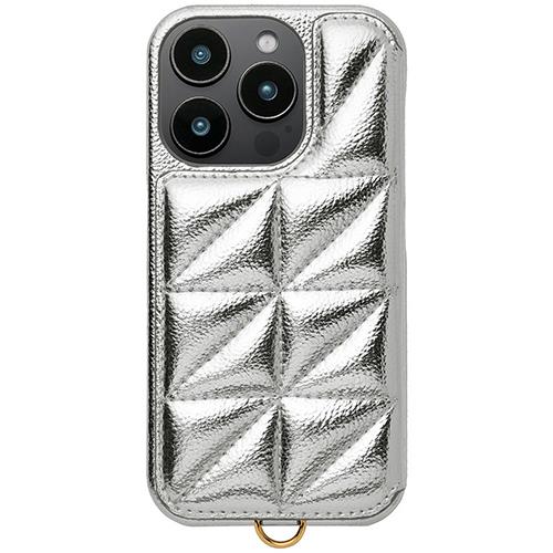 UNiCASE(ユニケース) UNICSIP24MP2TPSV Triangle Puffy Case for iPhone16Pro用(silver)