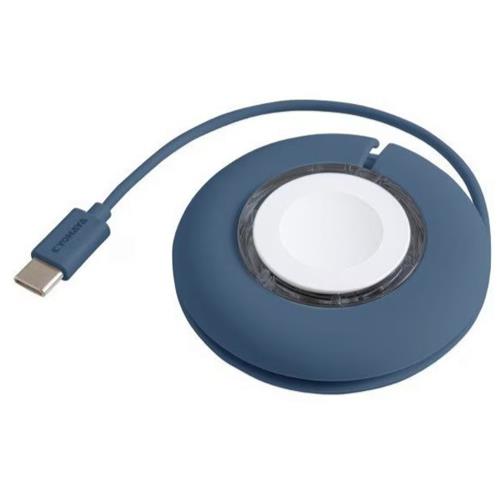 キョウハヤ JKAWC01BL(スレートブルー) AppleWatch 収納型磁器充電ケーブル 高速充電対応 約1m