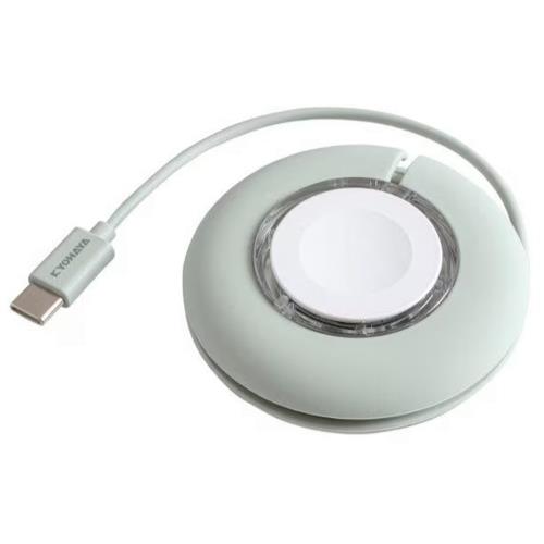 キョウハヤ JKAWC01GN(ｻｷｭﾚﾝﾄｸﾞﾘｰﾝ) AppleWatch 収納型磁器充電ケーブル 高速充電対応 約1m